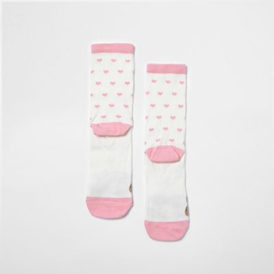 Pink love pugs print socks